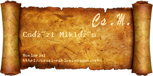 Csúzi Miklós névjegykártya
